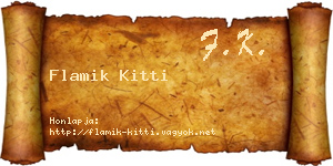 Flamik Kitti névjegykártya